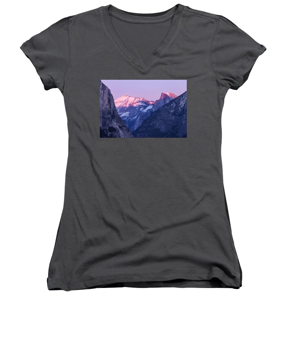 California Women's V-Neck featuring the photograph Yosemite Valley Panorama by Alexander Fedin