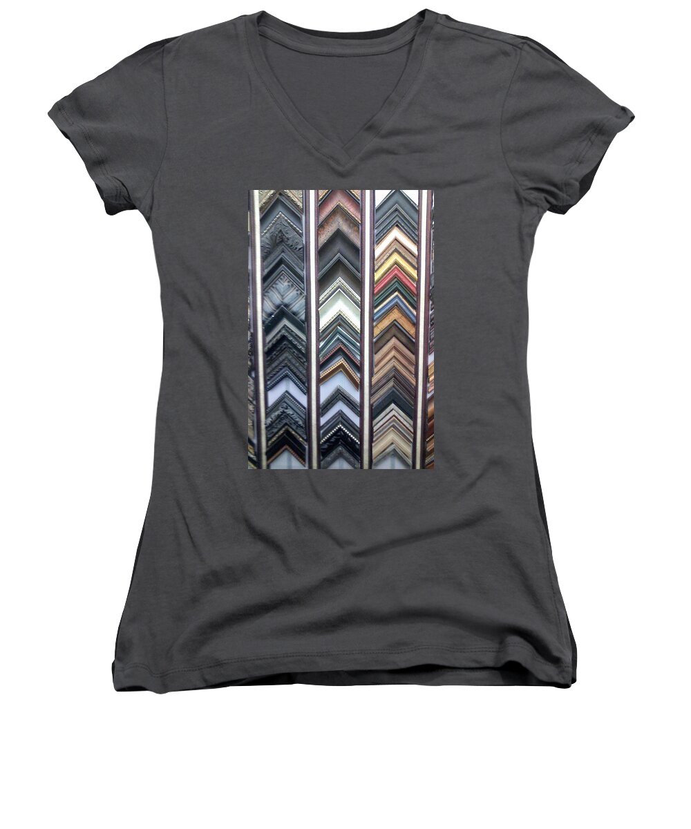 Abstracts Women's V-Neck featuring the photograph Zig Zags by Fortunate Findings Shirley Dickerson