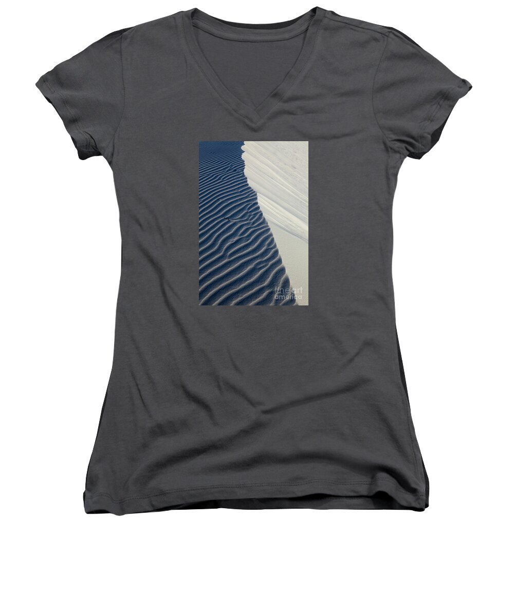Desert Photography Women's V-Neck featuring the photograph White Sands #2 by Keith Kapple