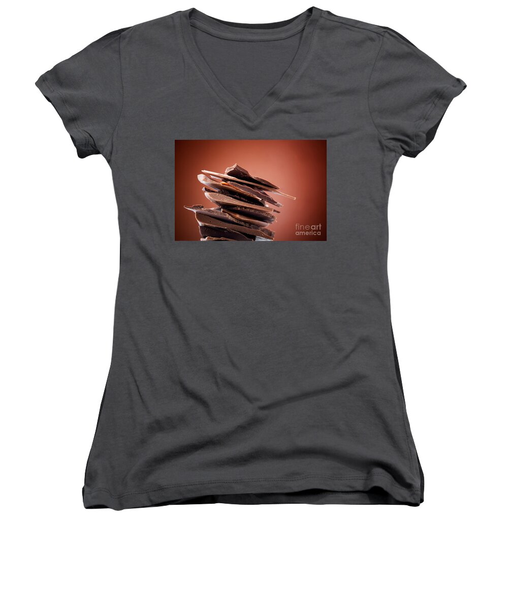 Addiction Women's V-Neck featuring the photograph Chocolate #10 by Kati Finell