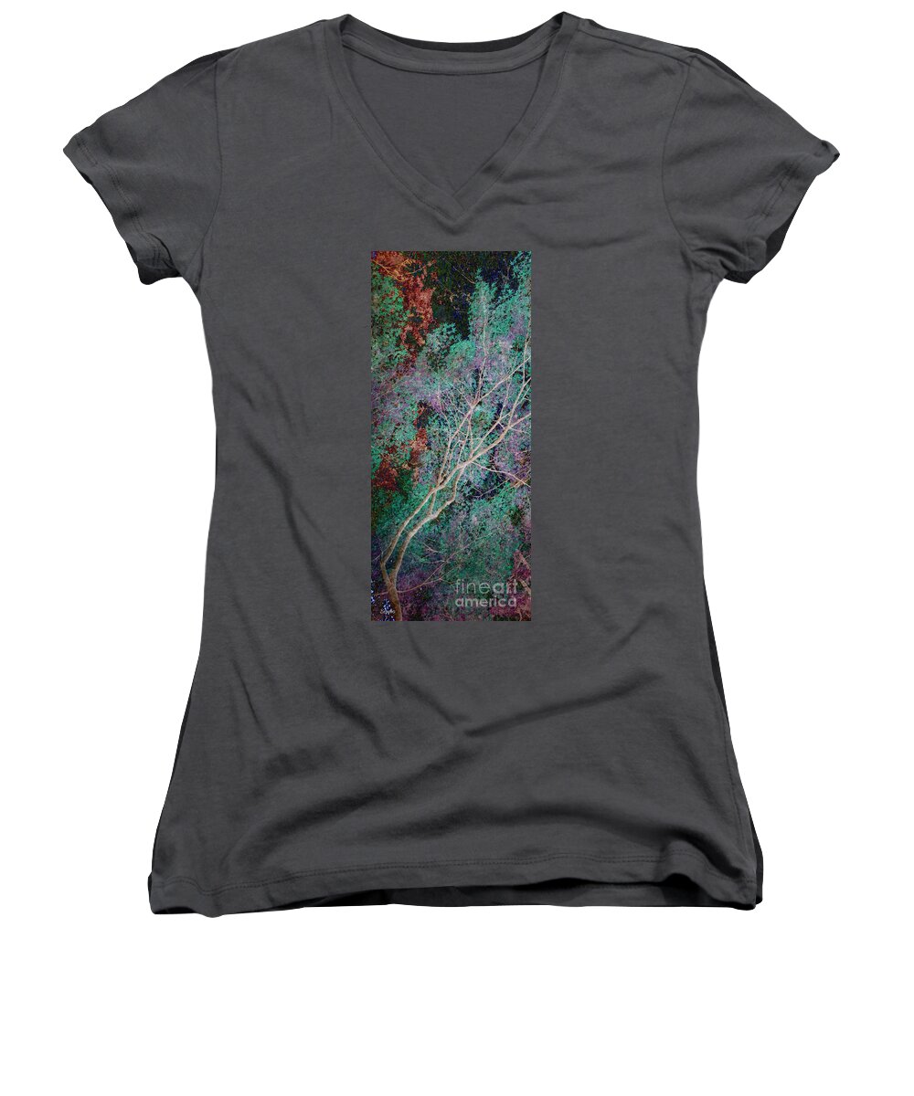 Forest Women's V-Neck featuring the photograph A Forest of Magic #4 by Eena Bo