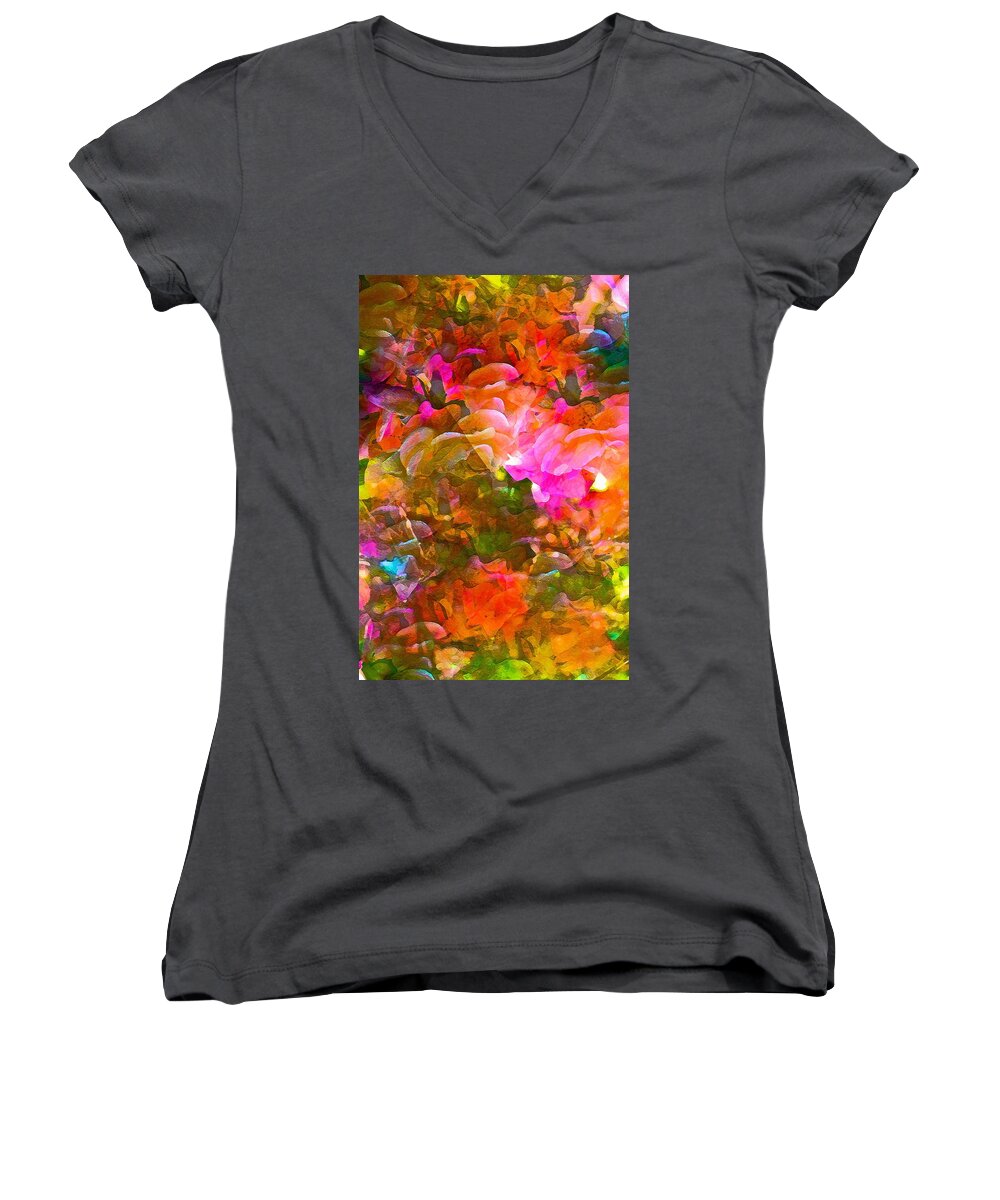 Abstract Women's V-Neck featuring the photograph Abstract 271 by Pamela Cooper