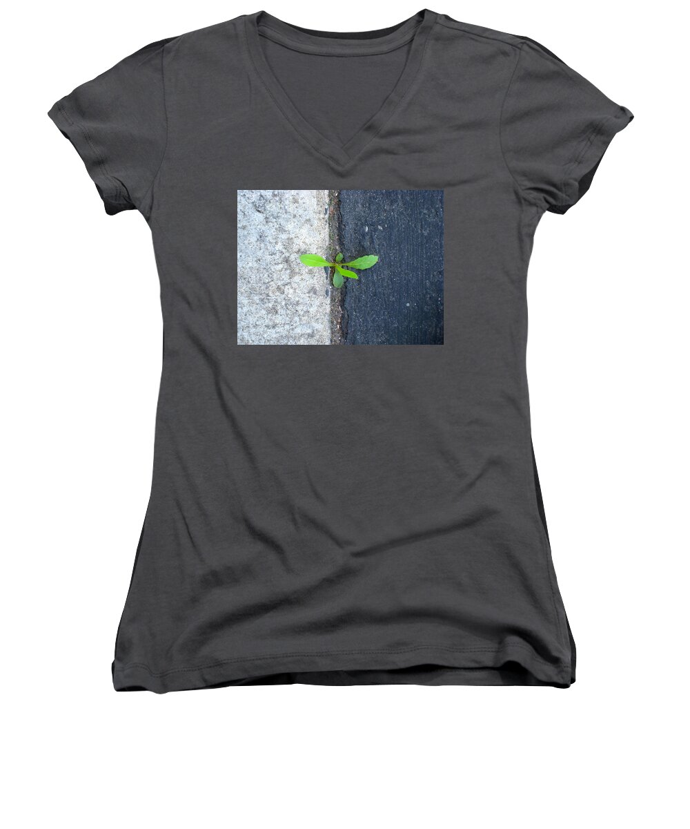 Plants Women's V-Neck featuring the photograph Grows Here by John King I I I