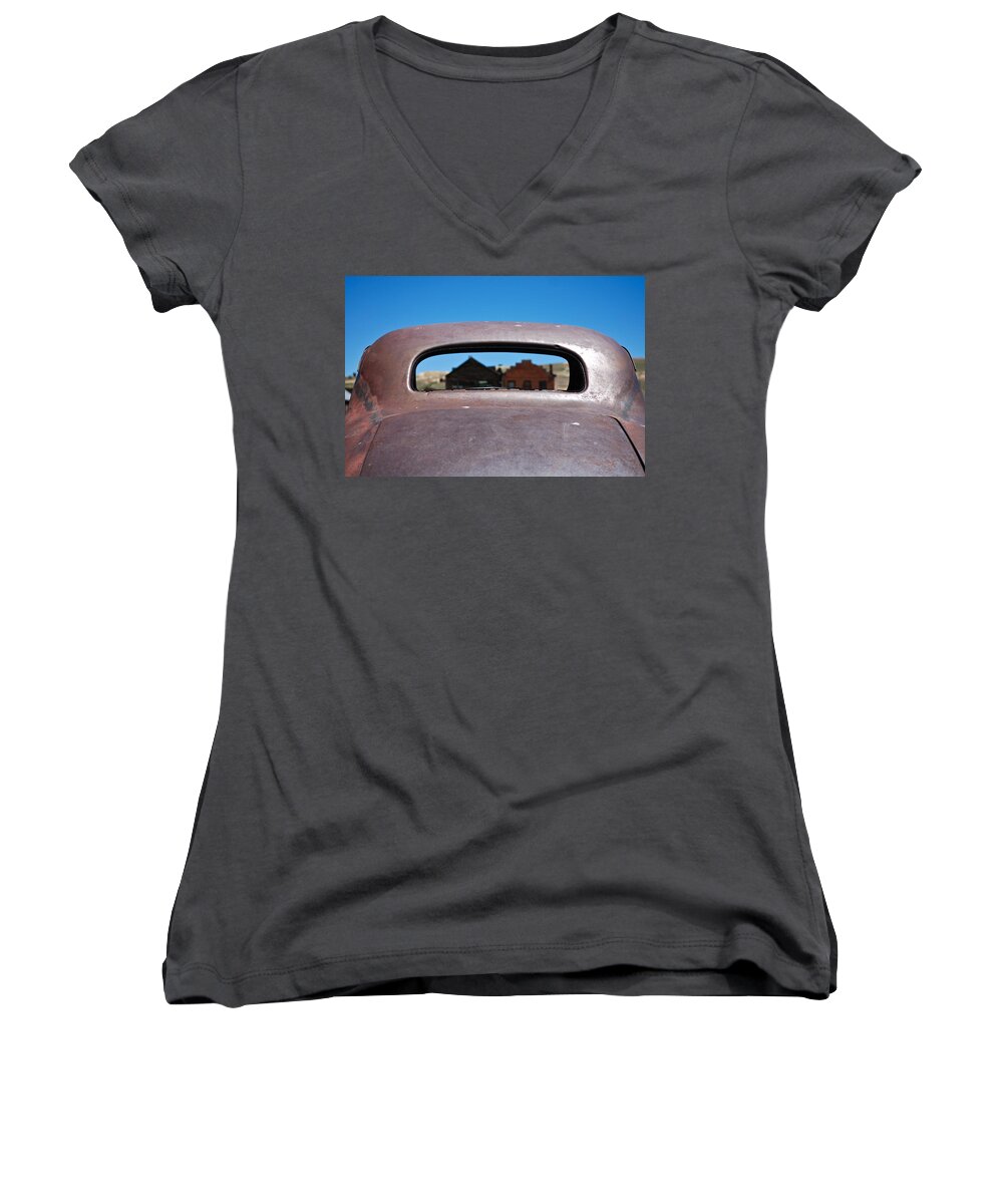 Old West Women's V-Neck featuring the photograph Bodie Ghost Town I - Old West by Shane Kelly