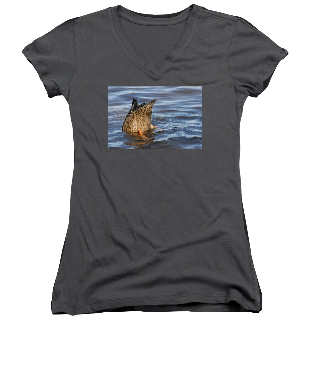 Nature Women's V-Neck featuring the photograph Bottom's Up by Cindy Manero