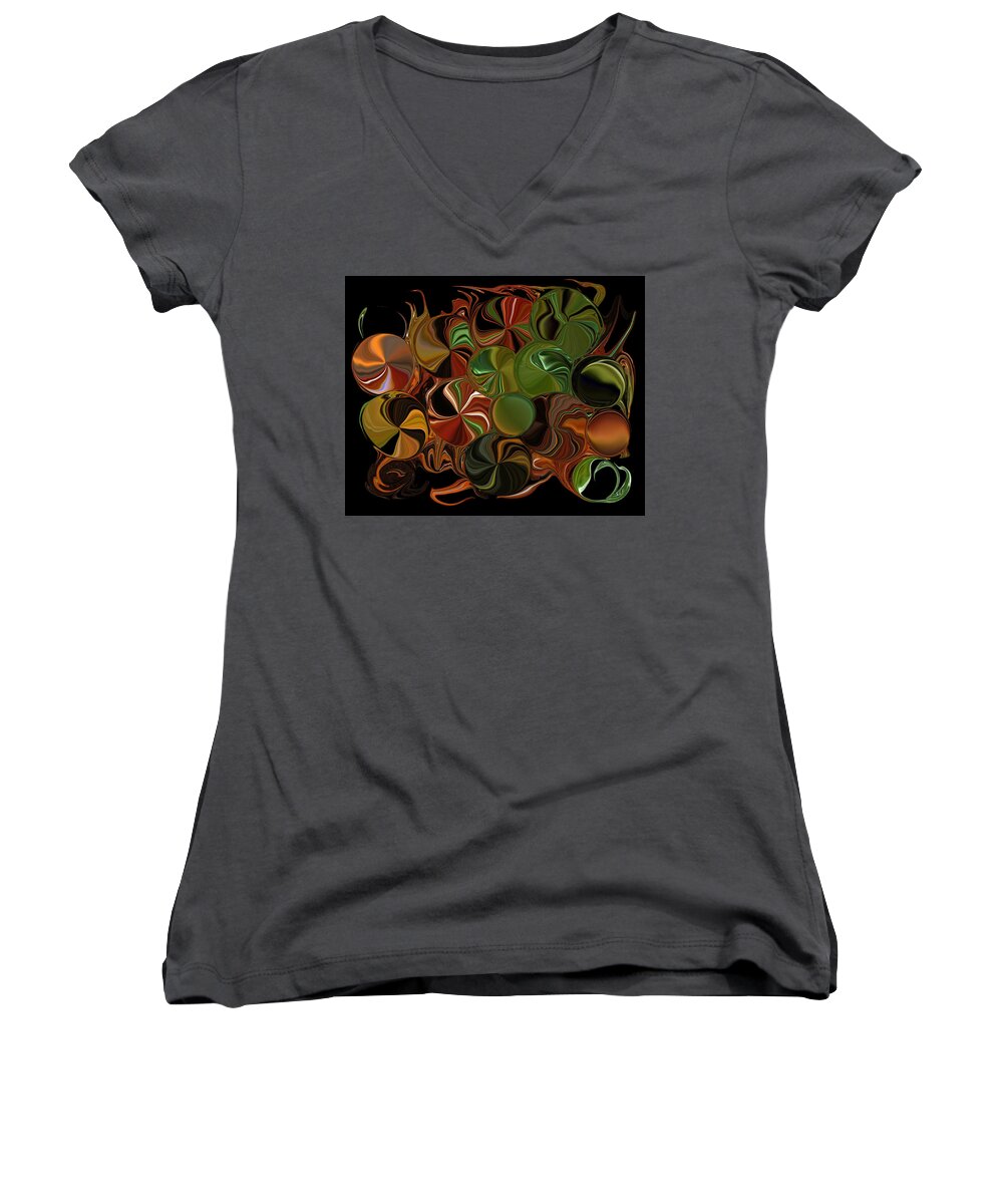 Candy Women's V-Neck featuring the photograph Candy Dish by Steven Richardson