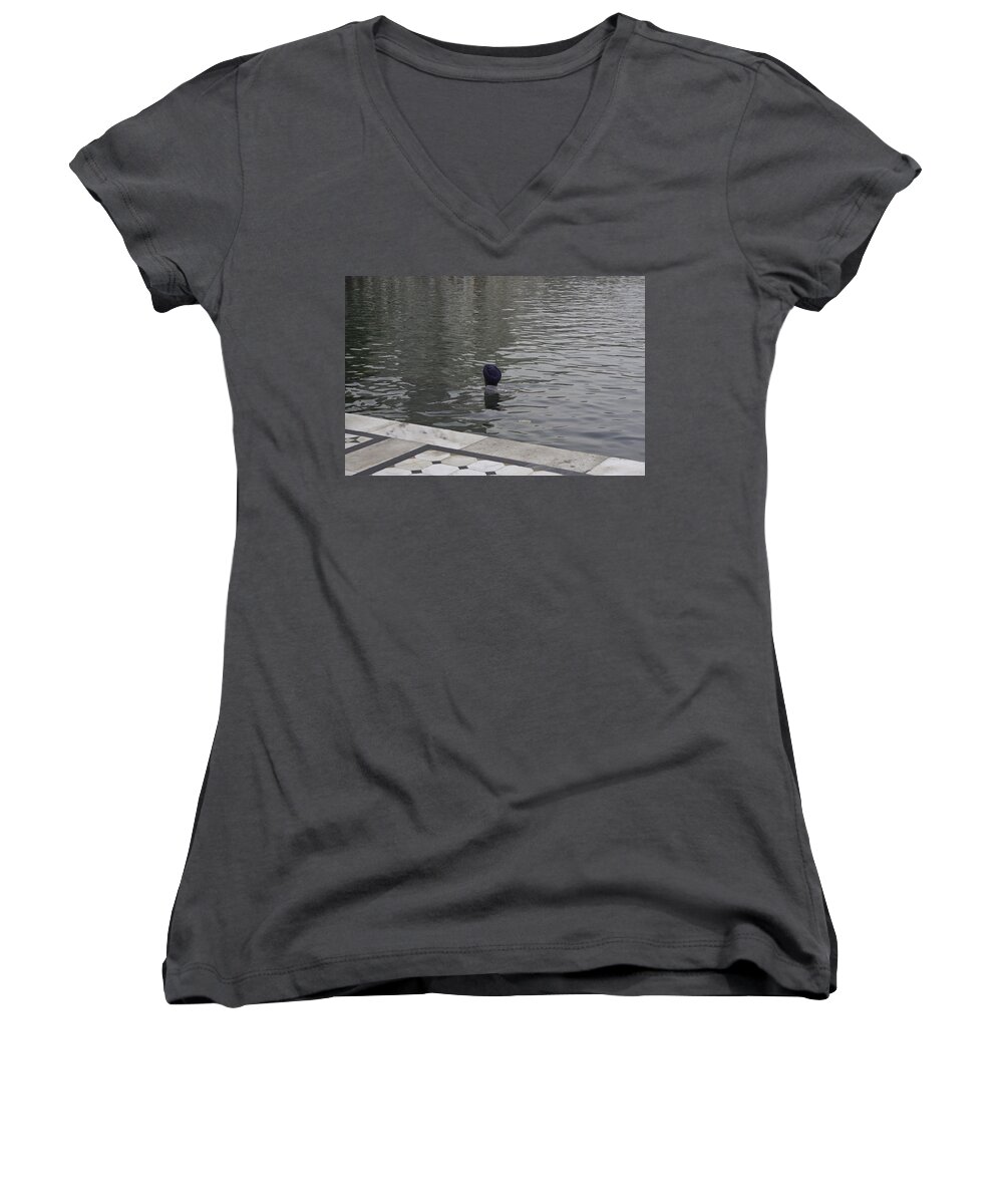 Amritsar Women's V-Neck featuring the photograph Cleaning the sarovar in the Golden Temple by Ashish Agarwal