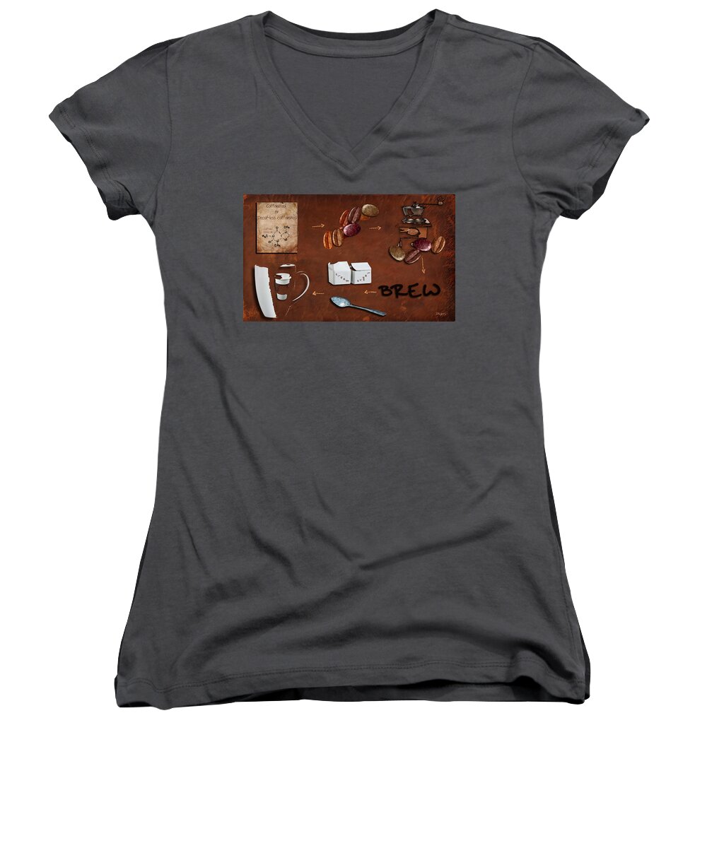 Photography Women's V-Neck featuring the photograph Coffee Deconstructed by Paula Ayers