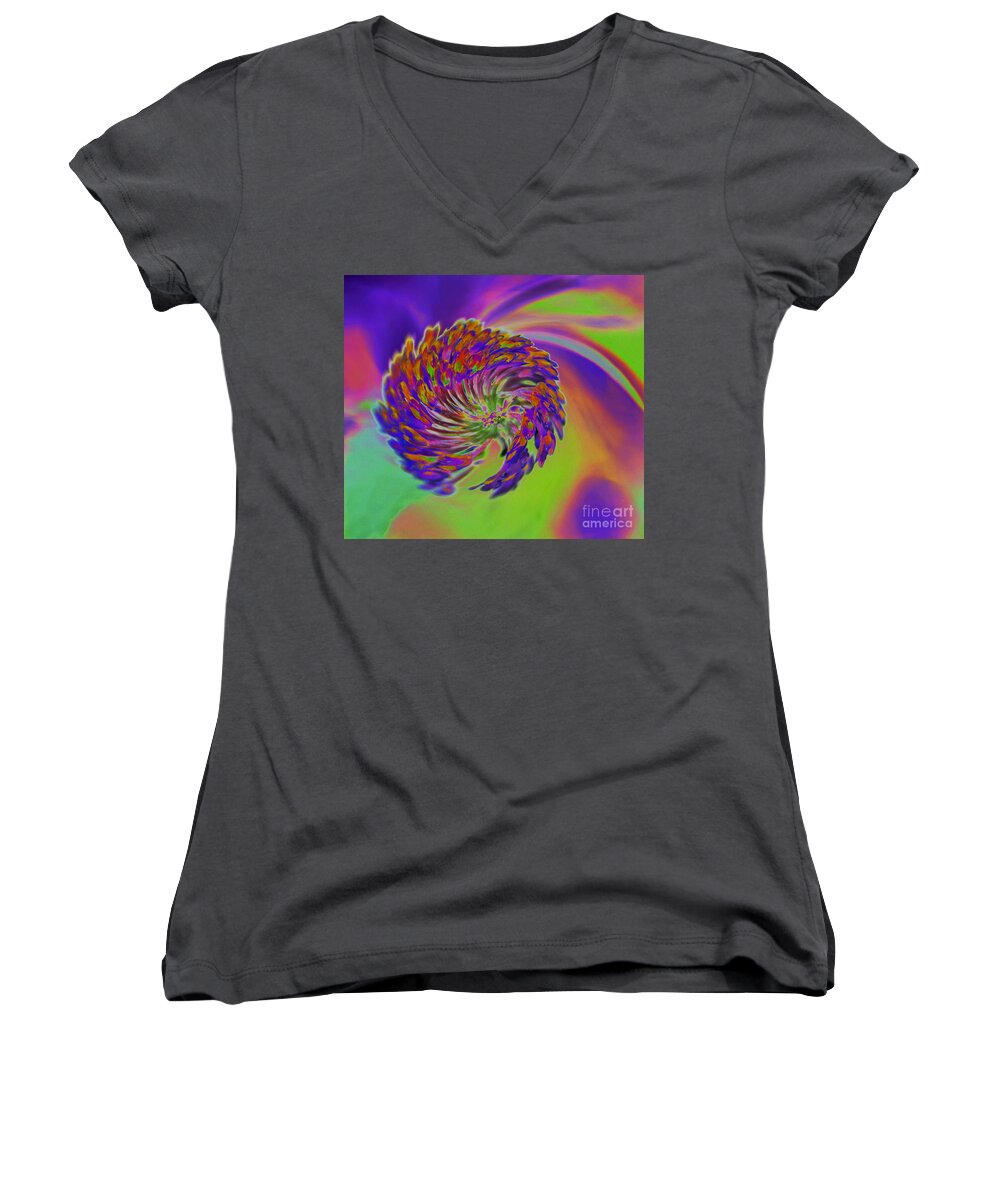 Flower Women's V-Neck featuring the photograph Color Splash by Cindy Manero