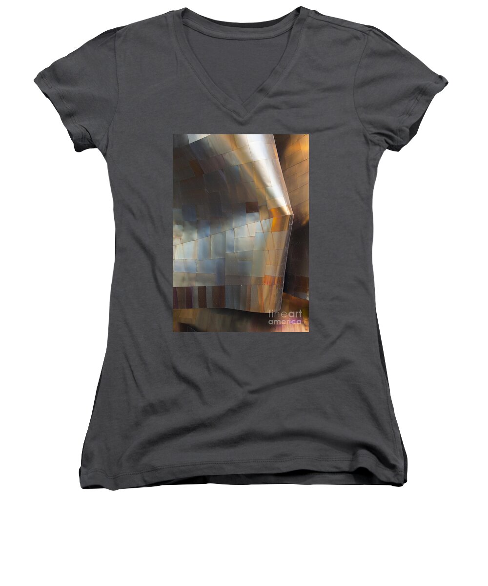 Emp Women's V-Neck featuring the photograph EMP Abstract Fold by Chris Dutton
