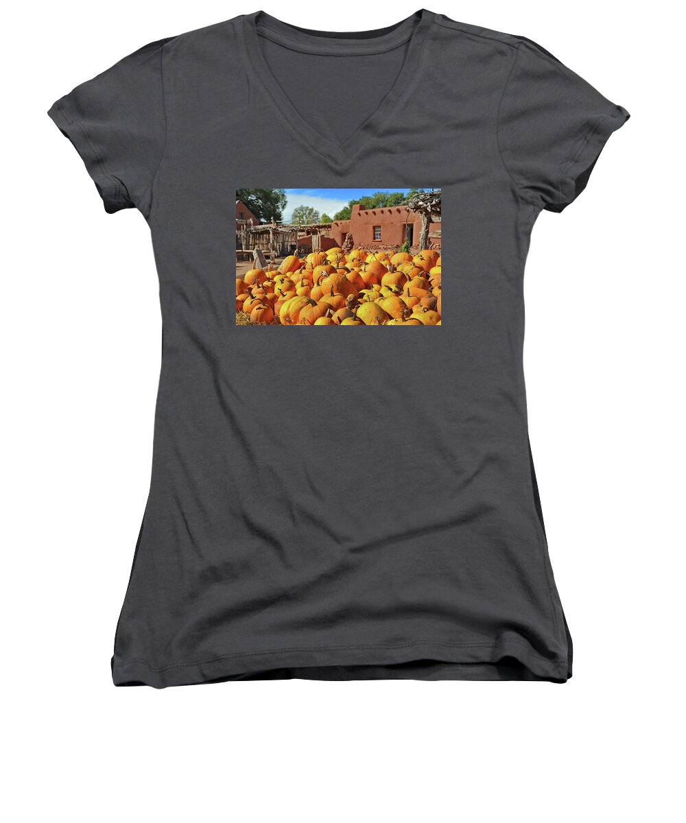 New Mexico Women's V-Neck featuring the photograph Fall Harvest by Ron Weathers