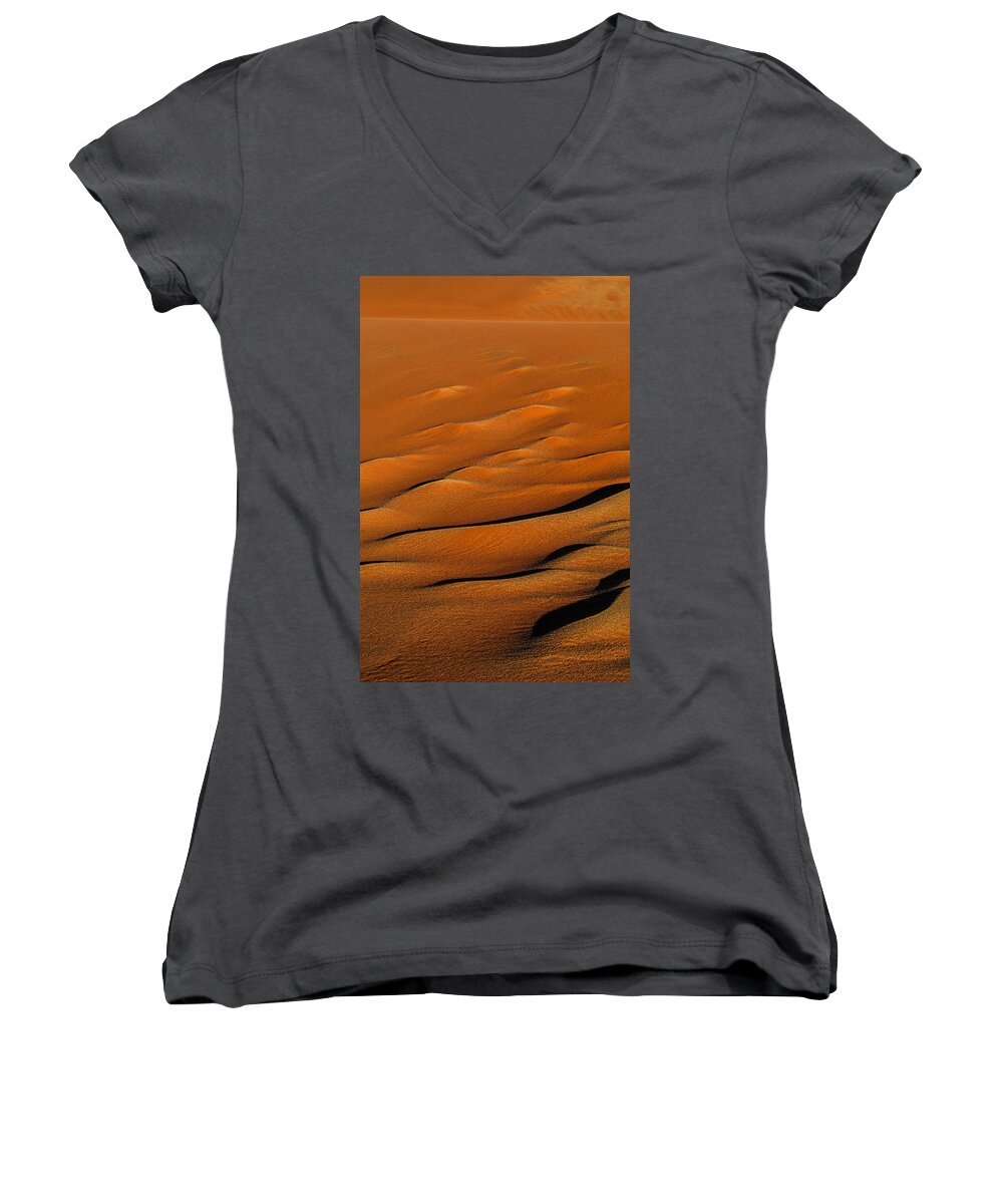 Africa Women's V-Neck featuring the photograph Golden sand by Alistair Lyne