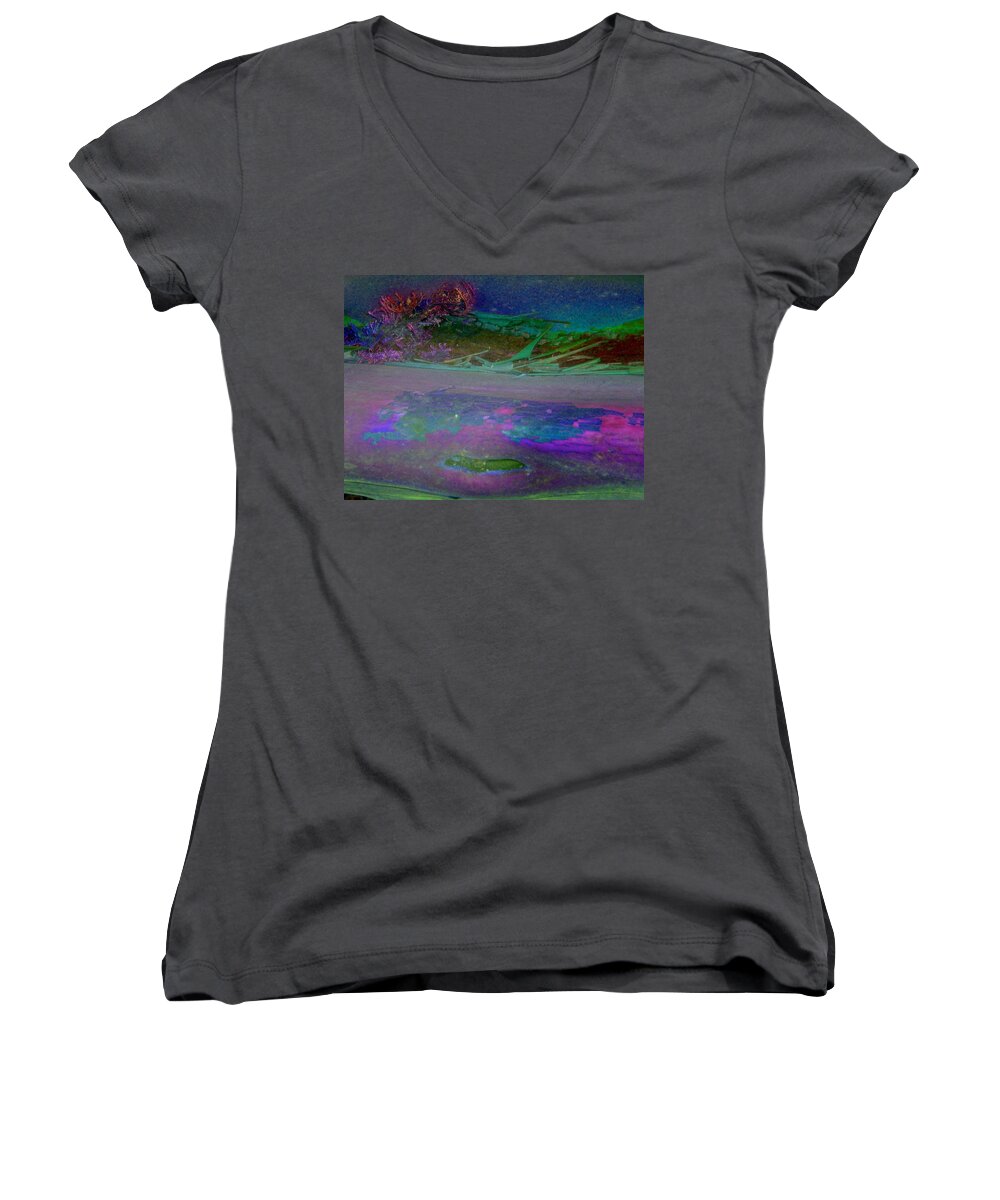 Nature Women's V-Neck featuring the digital art Grow by Richard Laeton