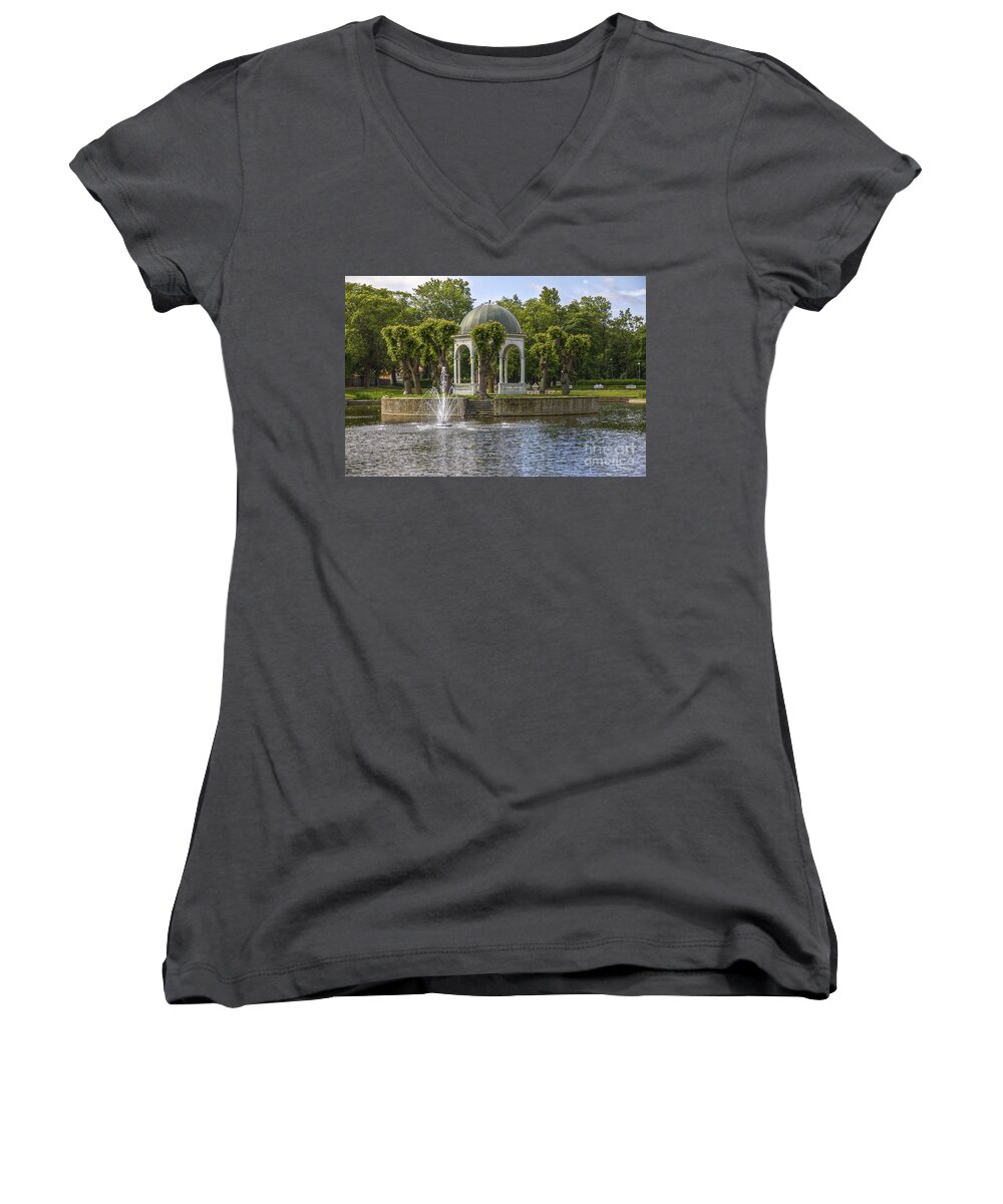 Park Women's V-Neck featuring the photograph Kadriorg Park 2 by Clare Bambers