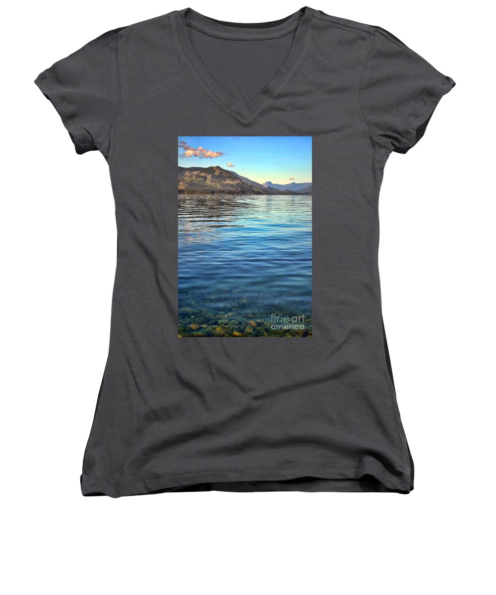 British Columbia Women's V-Neck featuring the photograph Lake Cowichan BC by Traci Cottingham