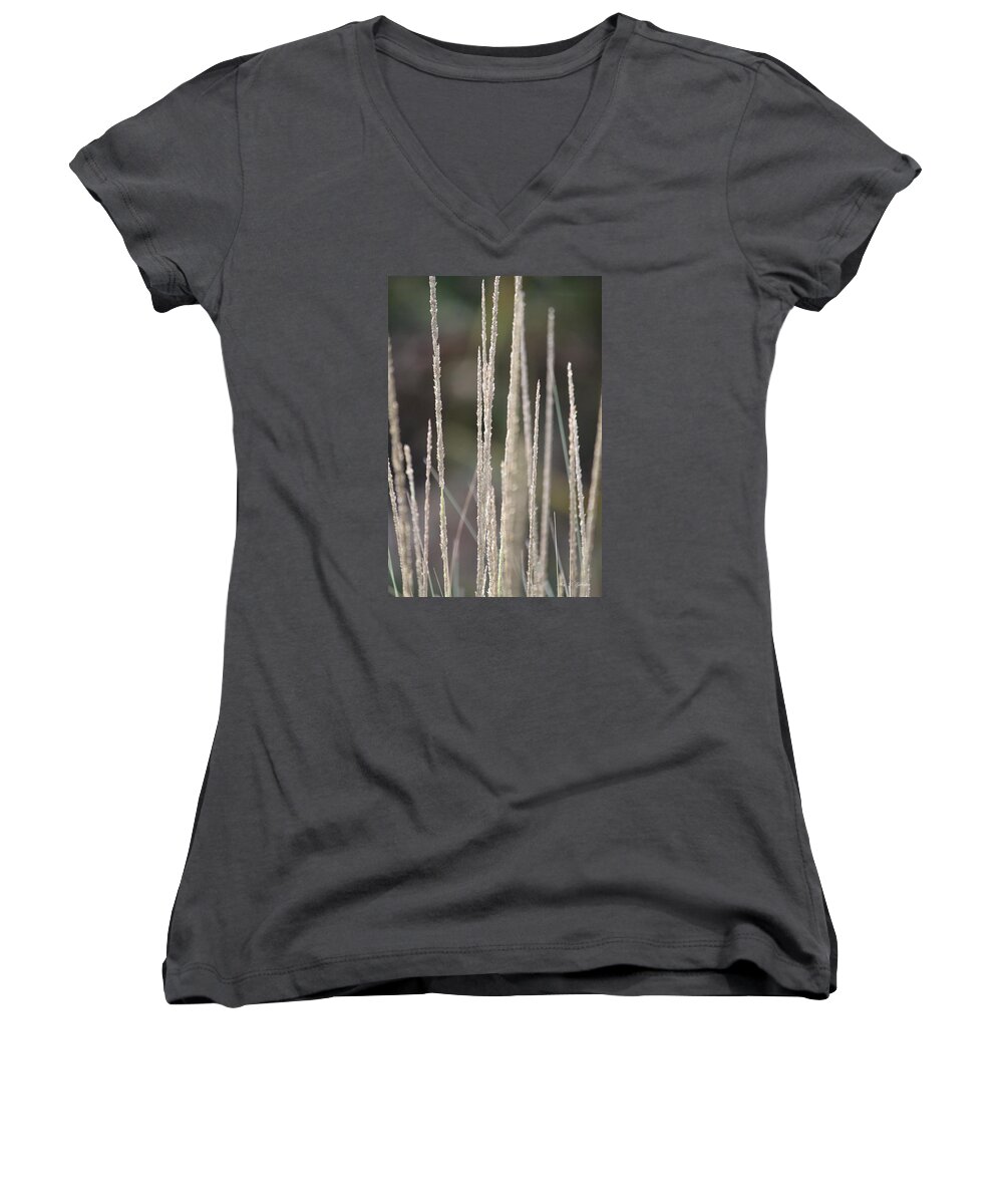 Grass Women's V-Neck featuring the photograph Pure by Amy Gallagher