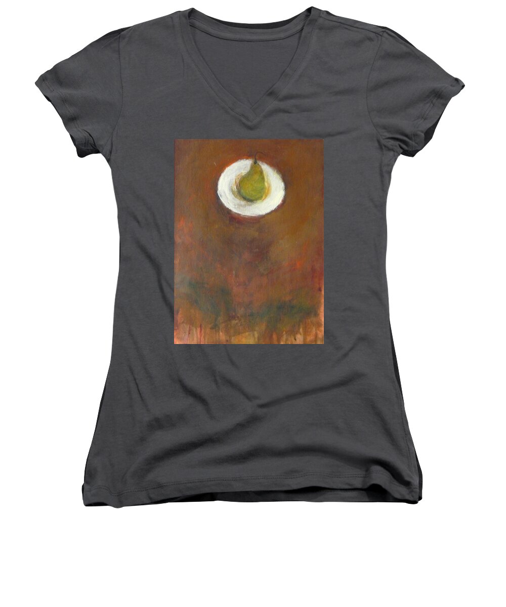 Fruit Women's V-Neck featuring the painting Solo by Kathleen Grace