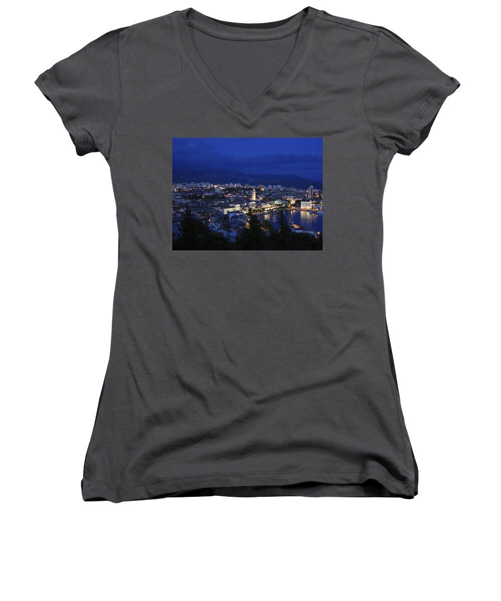 Split Women's V-Neck featuring the photograph Split Croatia by David Gleeson