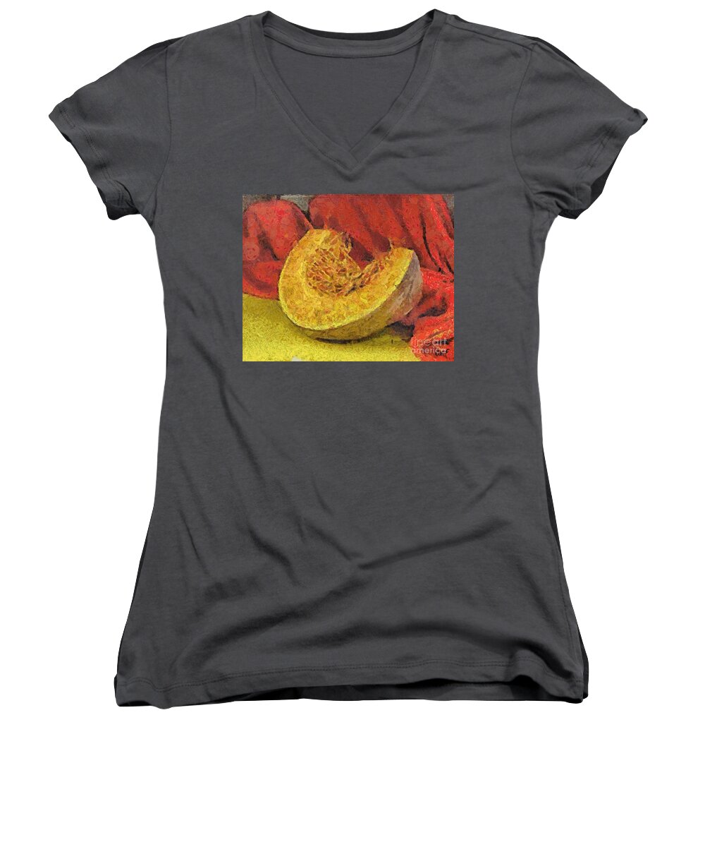Still Life Women's V-Neck featuring the painting The scent of autumn by Dragica Micki Fortuna