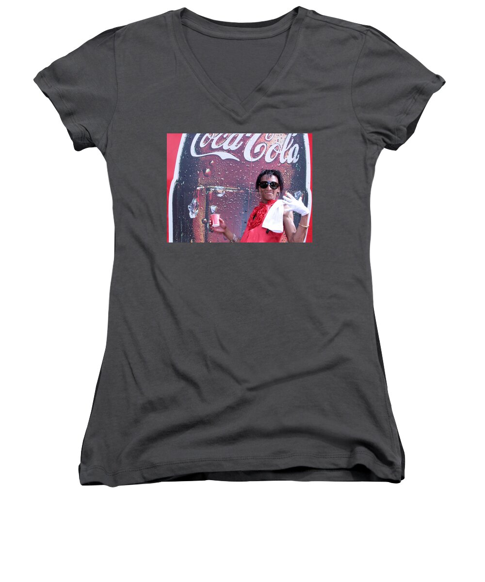 Fine Art America Women's V-Neck featuring the photograph Thrilled by Andrew Hewett