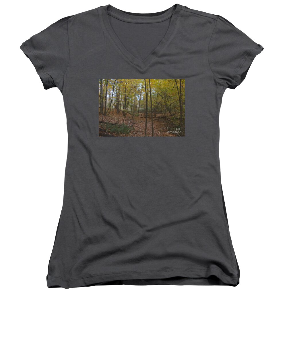 Tryon Park Women's V-Neck featuring the photograph Tryon Park by William Norton