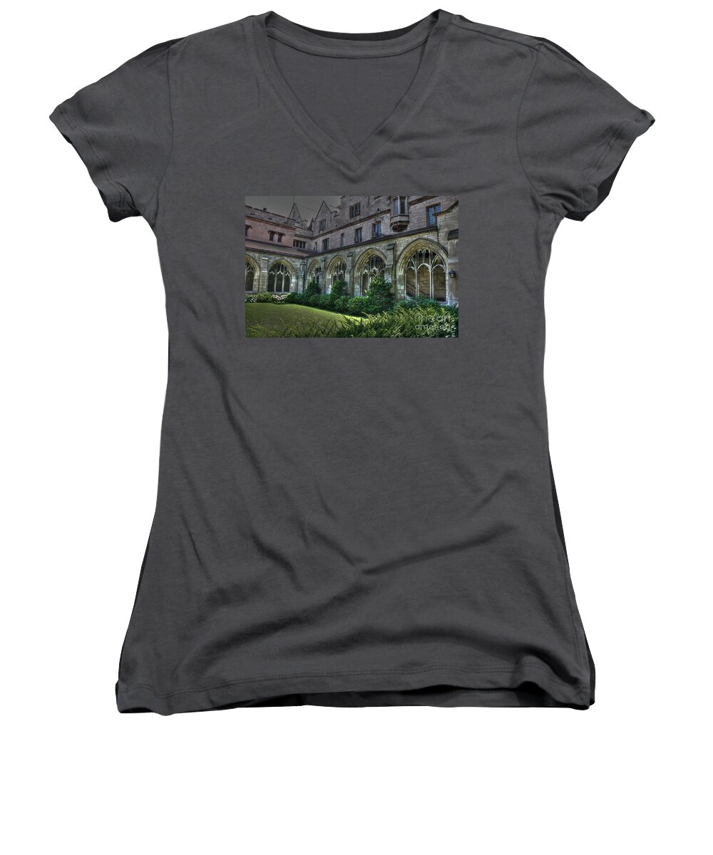 Hdr Women's V-Neck featuring the photograph U of C Grounds by David Bearden