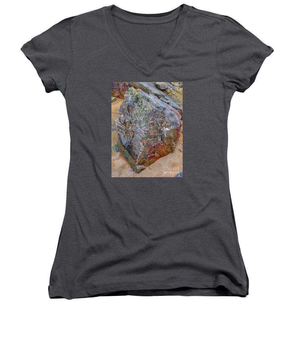  Women's V-Neck featuring the photograph Welsh rock III by Rrrose Pix