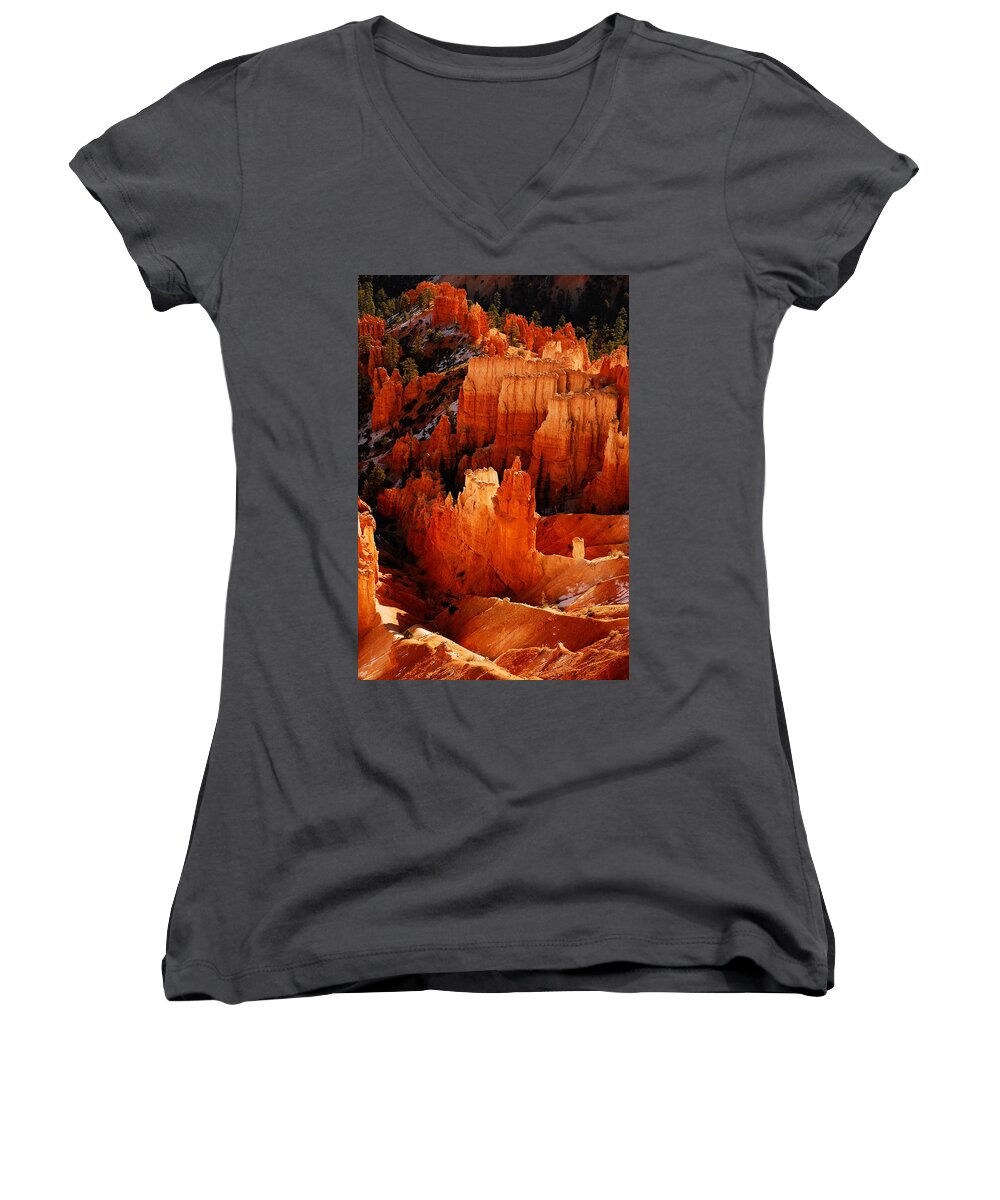 Bryce Canyon Women's V-Neck featuring the photograph Bryce Canyon #1 by Harry Spitz