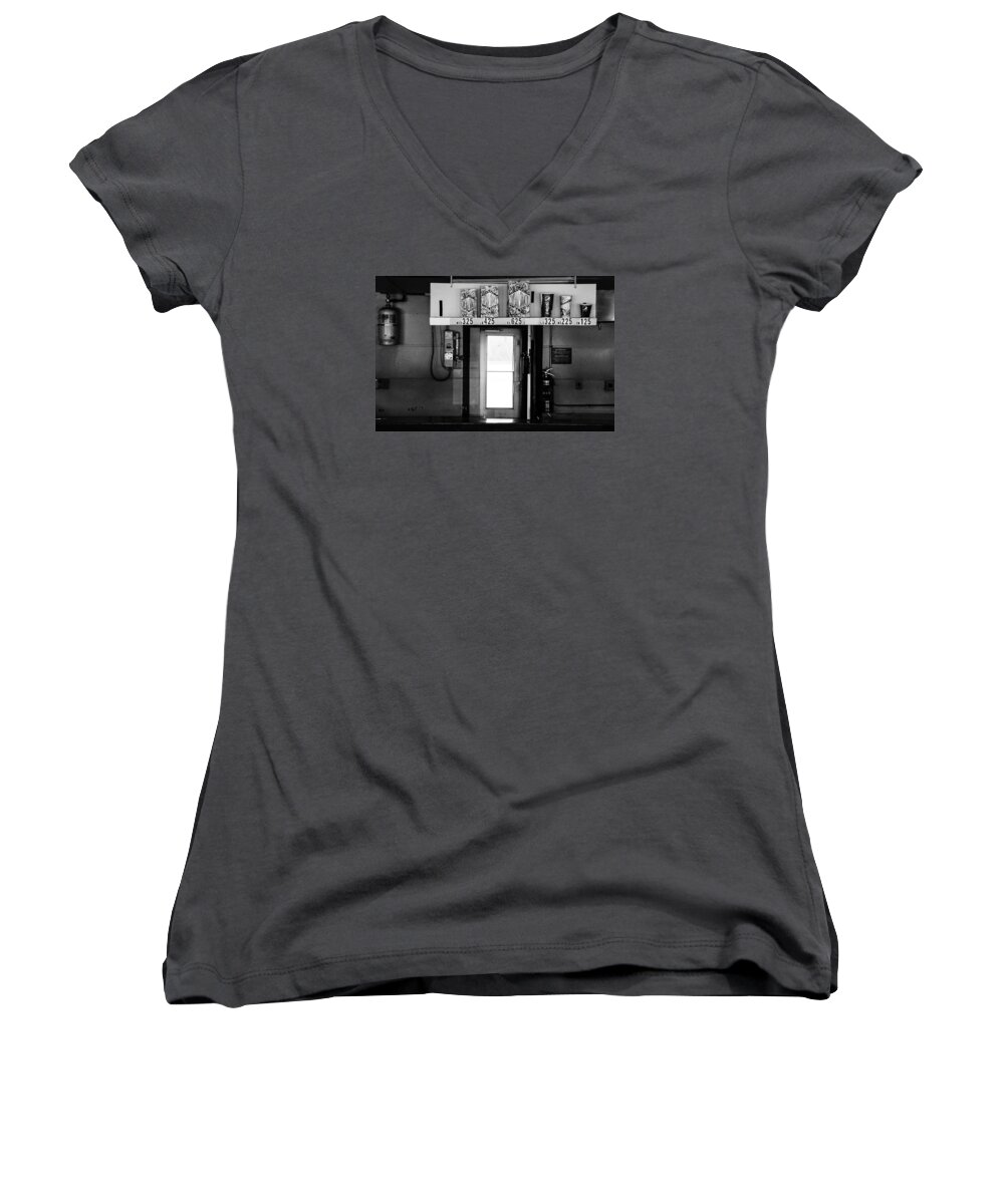 Abstract Women's V-Neck featuring the photograph Concessions #1 by Michael Nowotny
