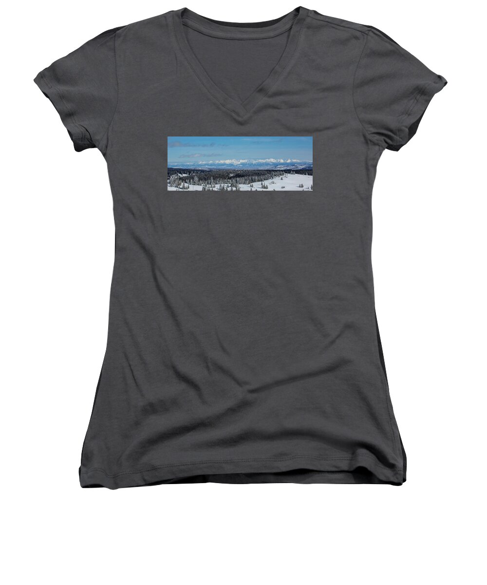  Women's V-Neck featuring the photograph Never Summer #1 by Kevin Dietrich