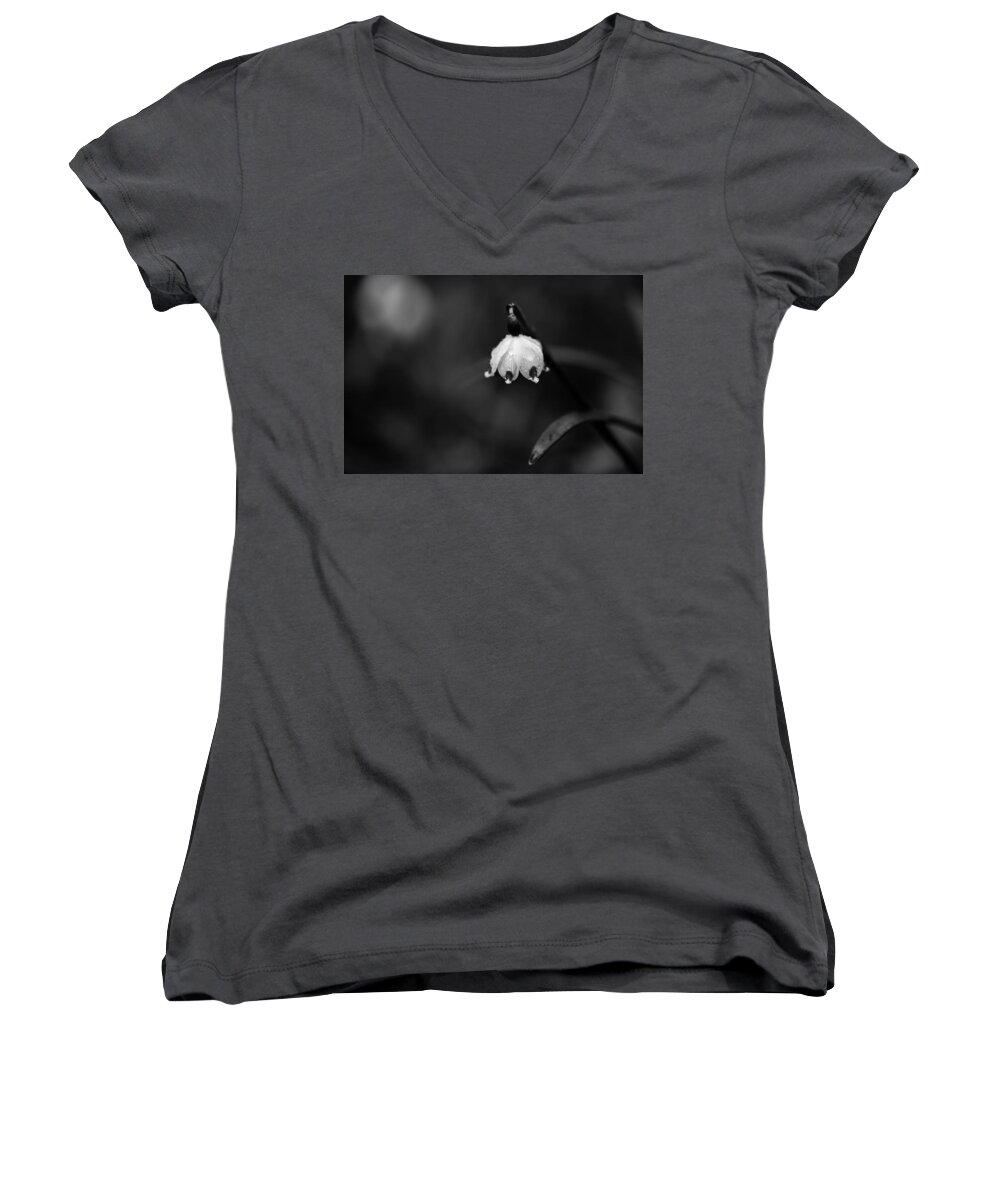Spring Snowflake Women's V-Neck featuring the photograph Spring Snowflake #1 by Andreas Levi