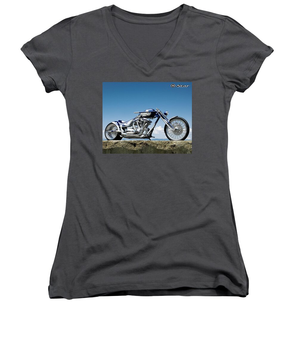 Star Women's V-Neck featuring the photograph Star #1 by Jackie Russo