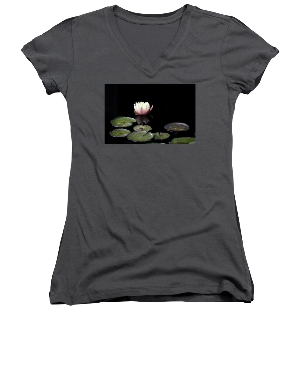 Water Lily Women's V-Neck featuring the photograph Water Lily #1 by Catherine Lau