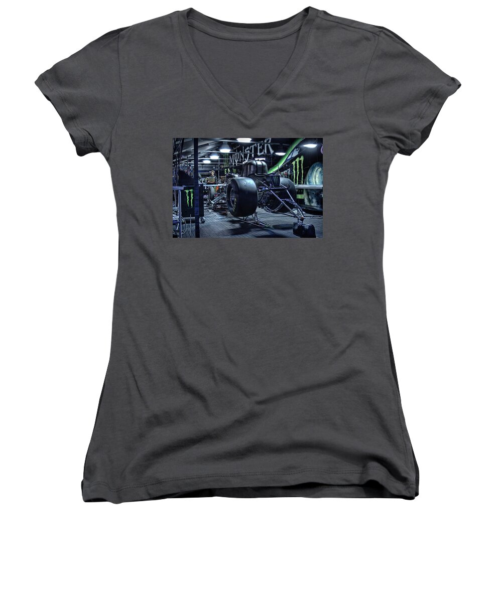 Drag Racing Women's V-Neck featuring the photograph Drag Racing #10 by Mariel Mcmeeking