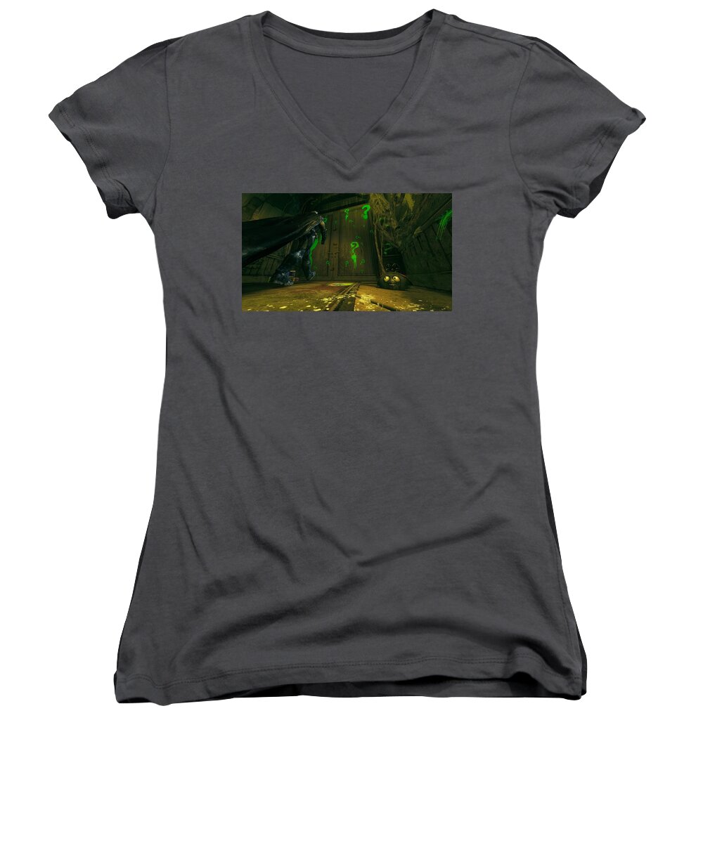 Video Game Women's V-Neck featuring the digital art Video Game #11 by Maye Loeser
