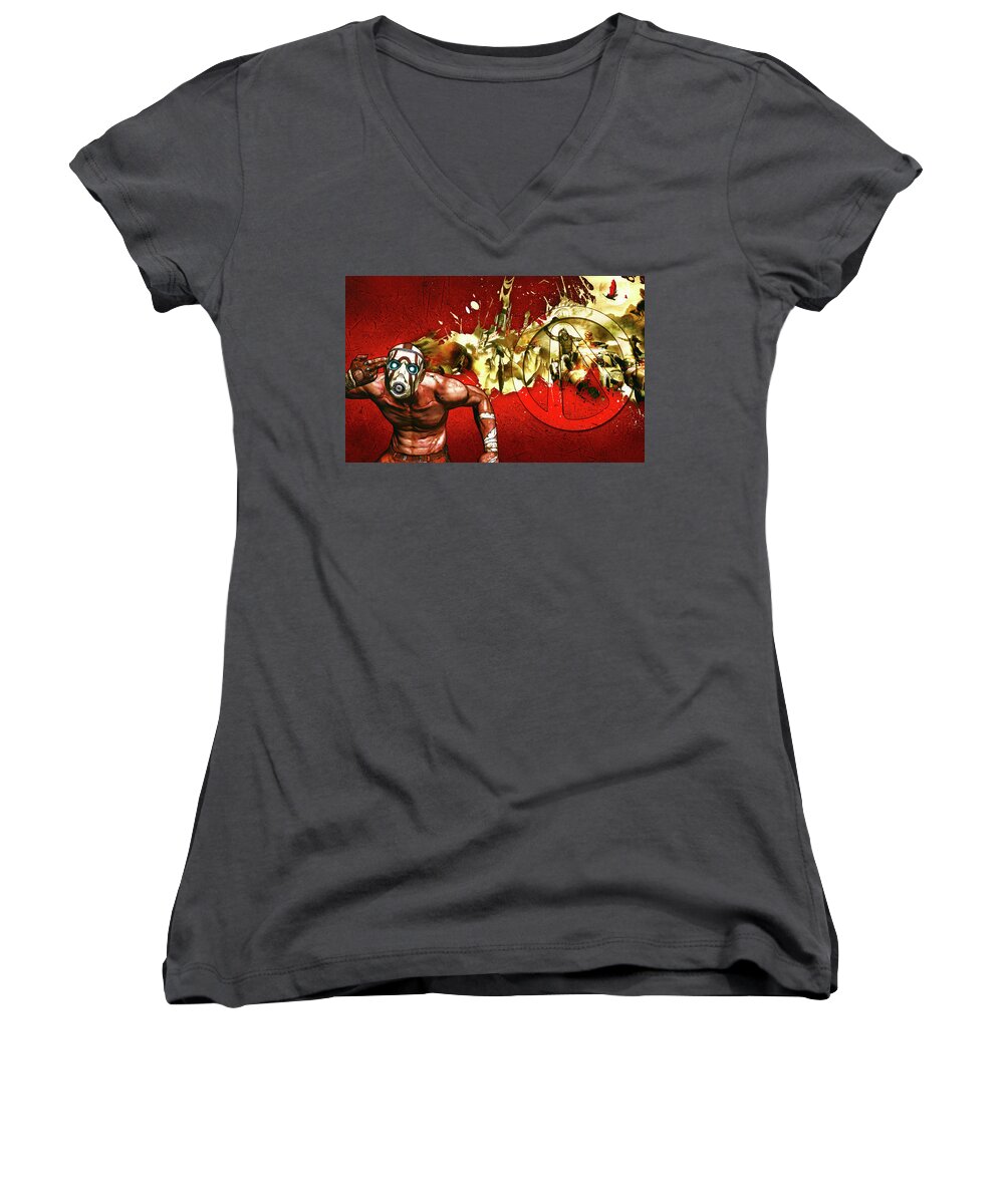 Video Game Women's V-Neck featuring the digital art Video Game #12 by Super Lovely