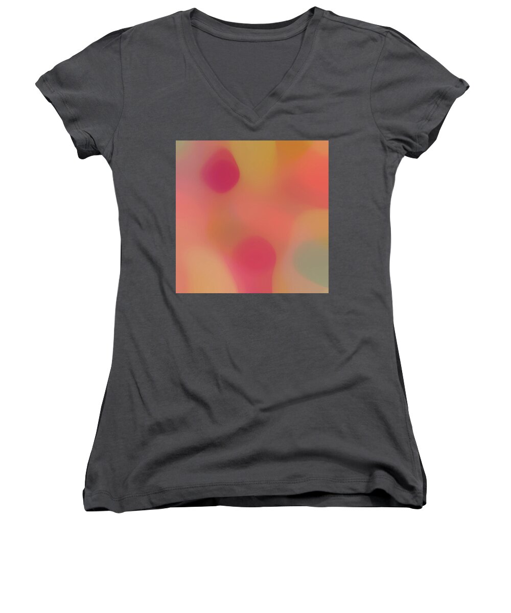 Art Women's V-Neck featuring the mixed media Translucent Abstractions Series #16 by Ricki Mountain