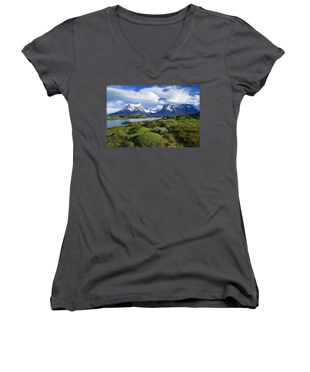 Patagonia Women's V-Neck featuring the photograph Springtime in Patagonia #2 by Michele Burgess