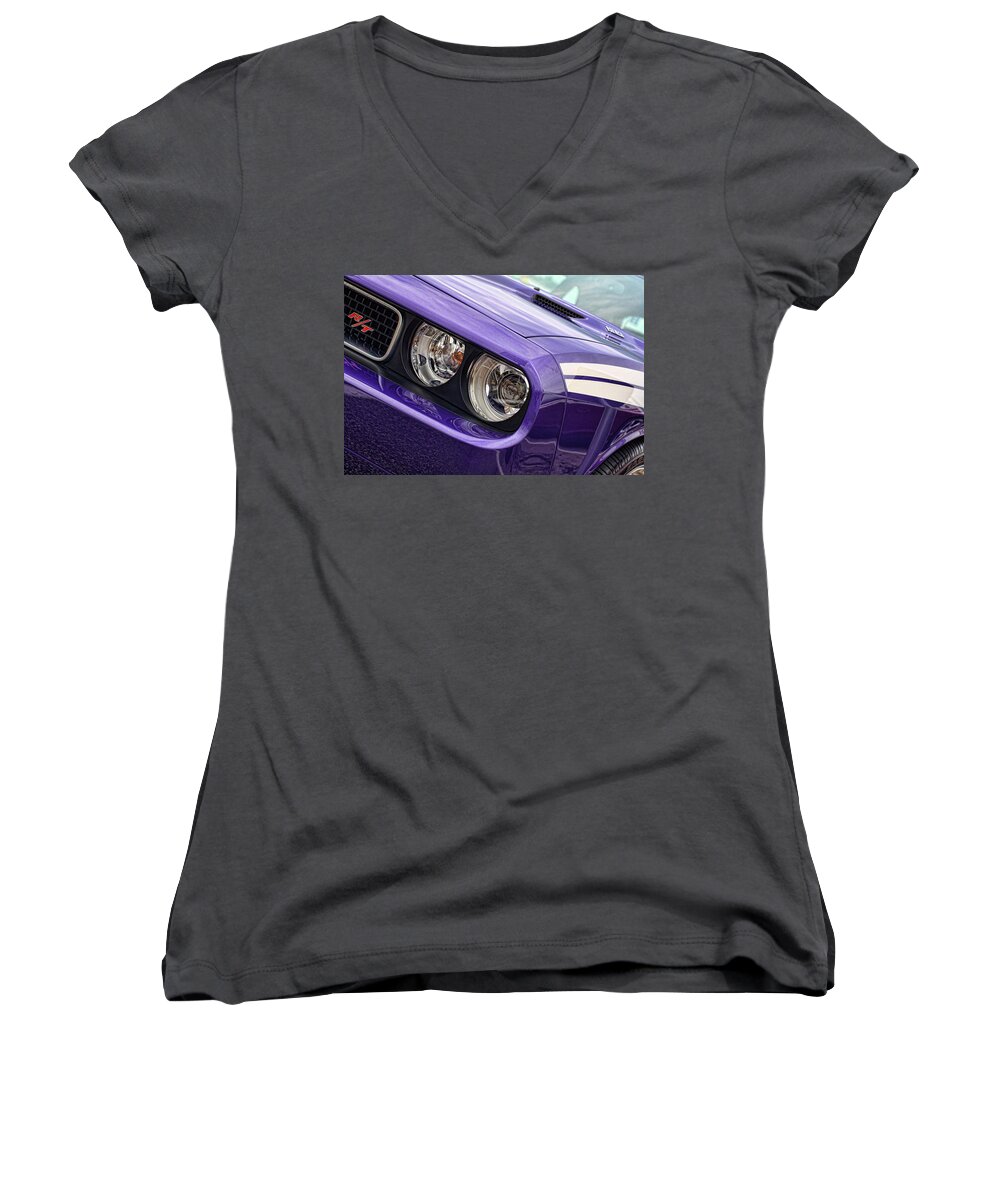 2011 Women's V-Neck featuring the photograph 2011 Dodge Challenger RT by Gordon Dean II