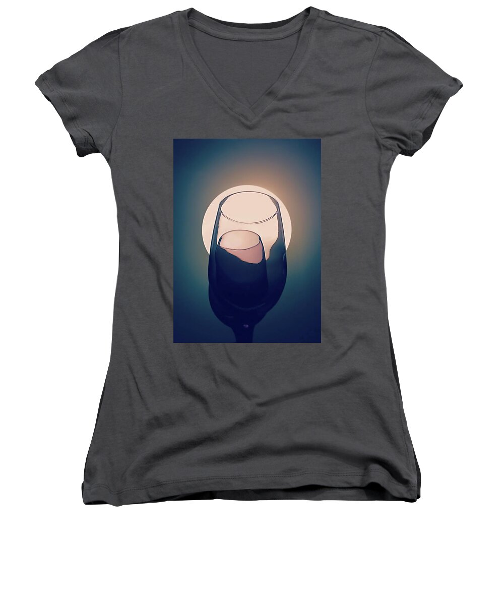 Glass Women's V-Neck featuring the photograph Glass #3 by Jackie Russo
