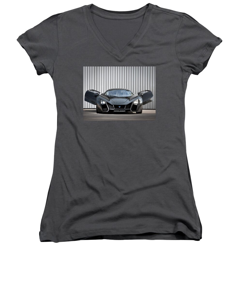 Sports Car Women's V-Neck featuring the photograph Sports Car #4 by Jackie Russo