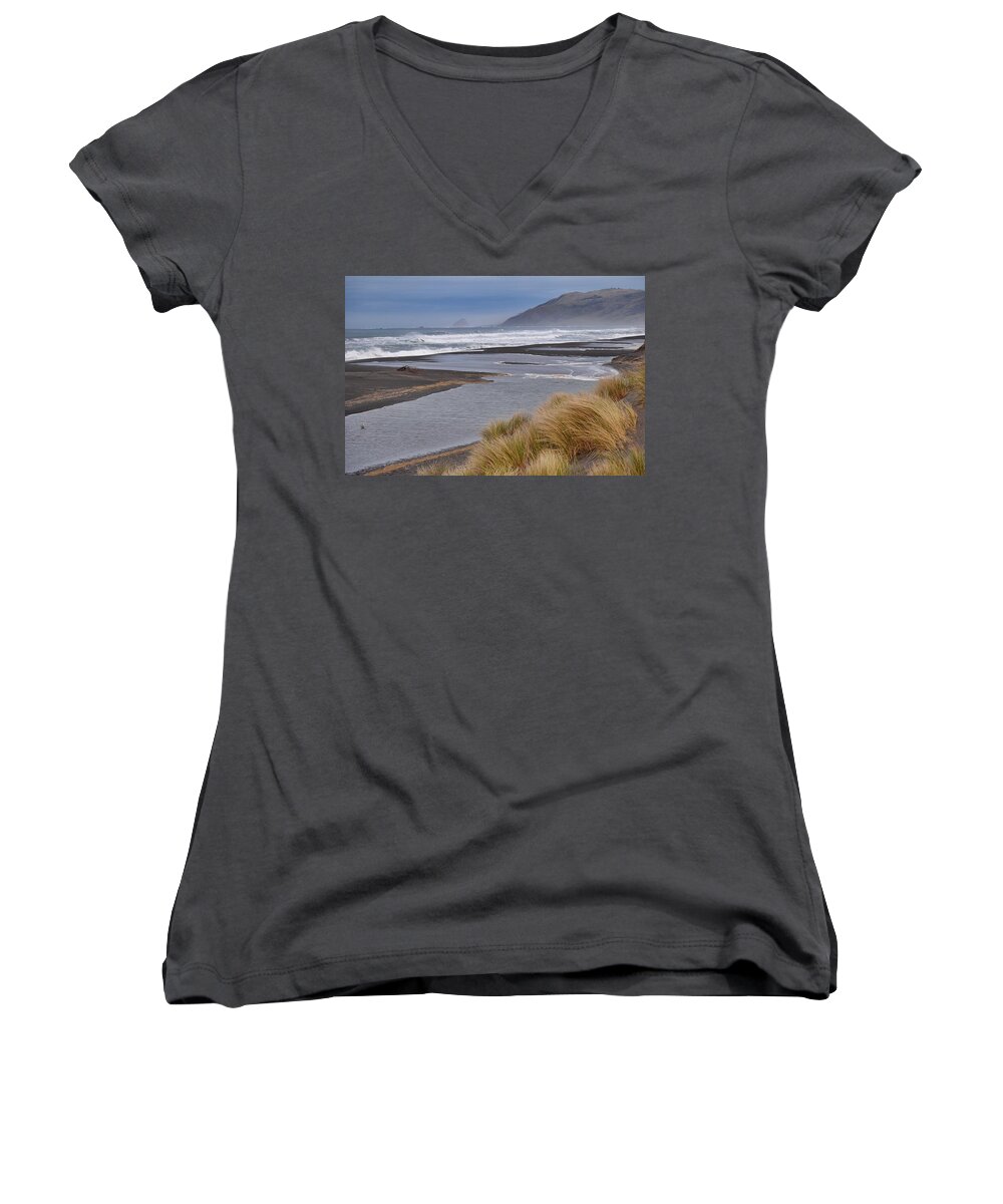 The Lost Coast Women's V-Neck featuring the photograph The Lost Coast #4 by Maria Jansson