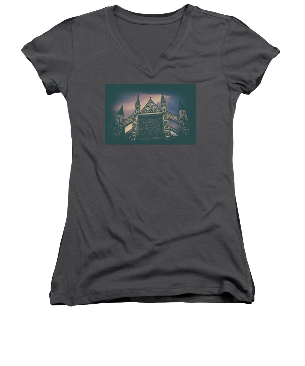 London Women's V-Neck featuring the photograph Westminster Abbey #4 by Martin Newman