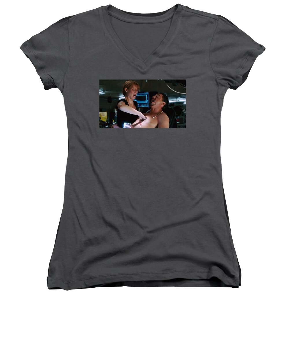Iron Man Women's V-Neck featuring the digital art Iron Man #5 by Super Lovely