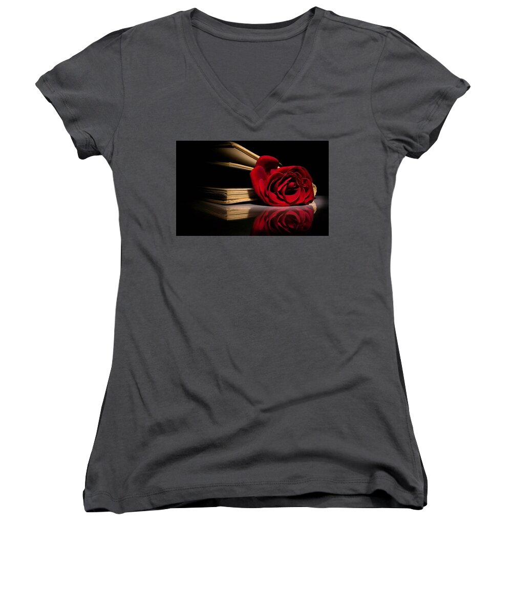 Rose Women's V-Neck featuring the photograph Rose #5 by Jackie Russo