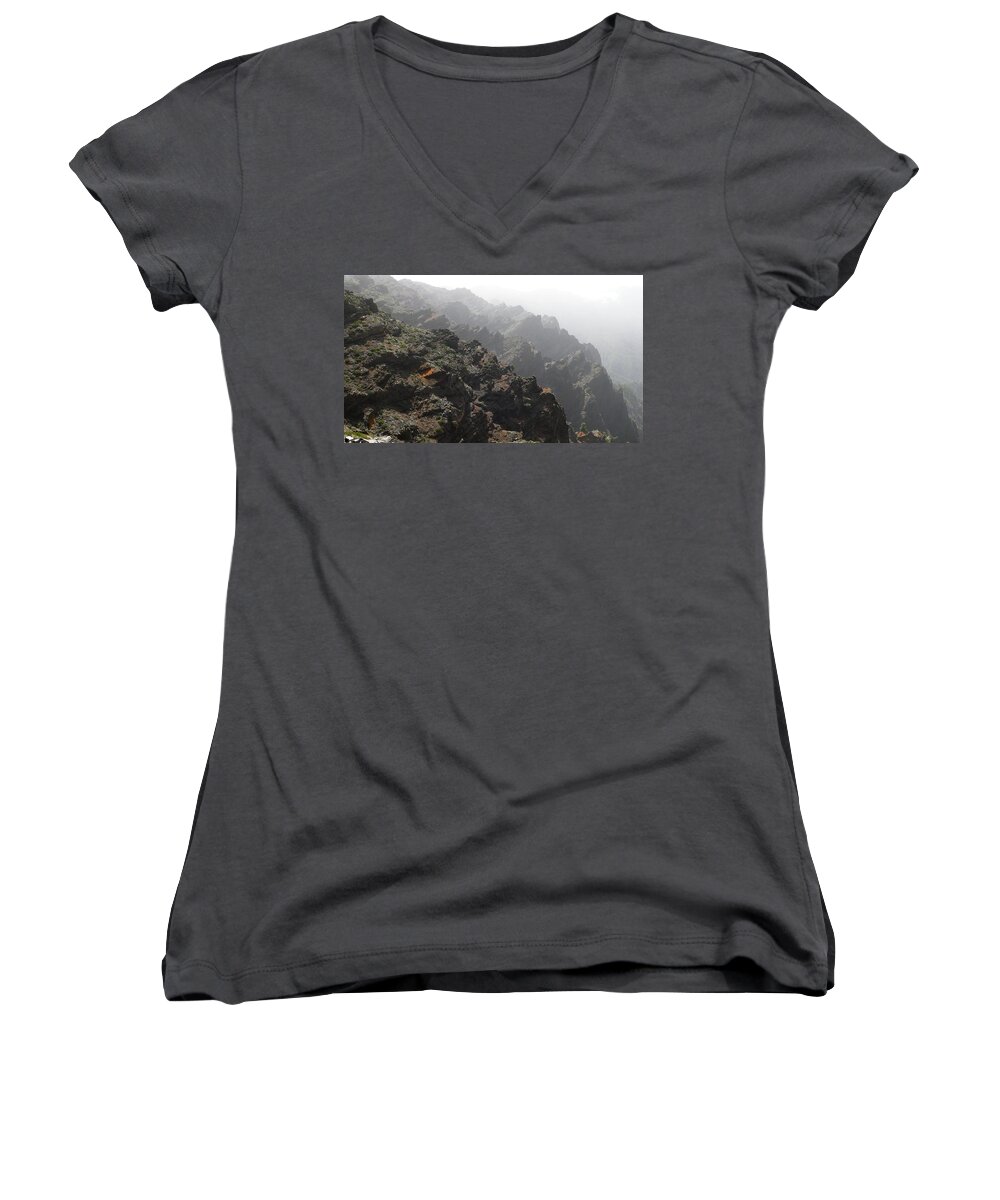 Volcanic Rock Women's V-Neck featuring the photograph Volcanic Rock #6 by Mariel Mcmeeking