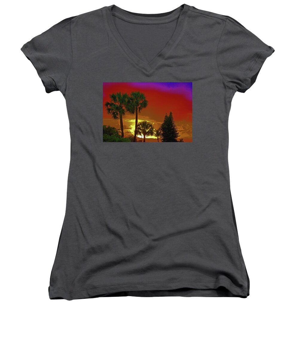 Paintings Women's V-Neck featuring the digital art 7- Holiday by Joseph Keane