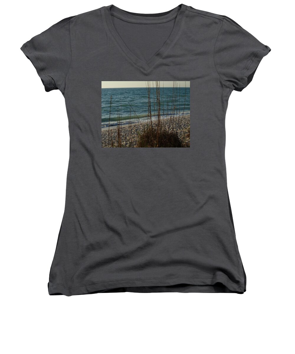 The Beach Framed Prints Women's V-Neck featuring the photograph A Beautiful Planet by Robert Margetts