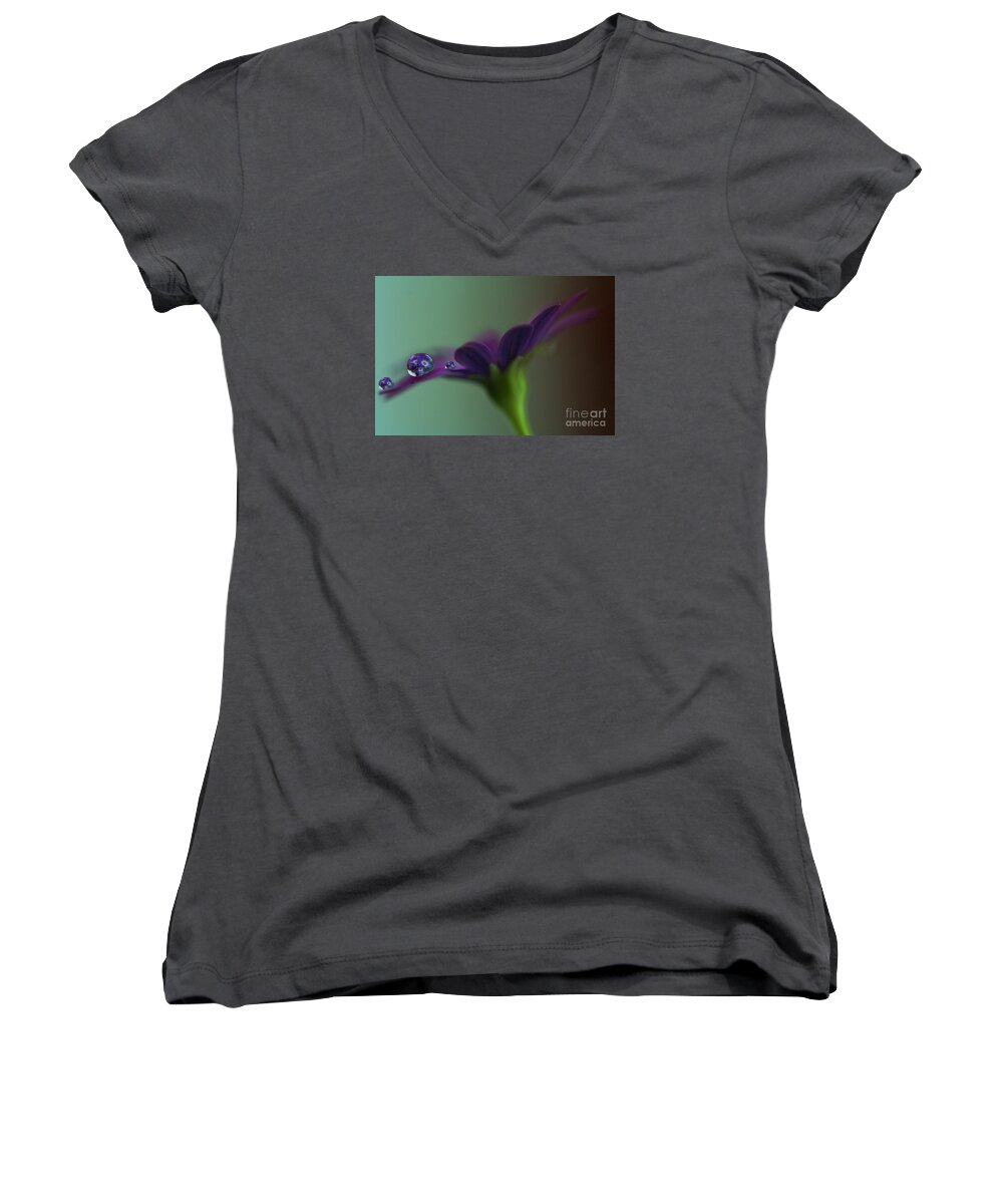Blue Women's V-Neck featuring the photograph A Daisy Delivery by Kym Clarke