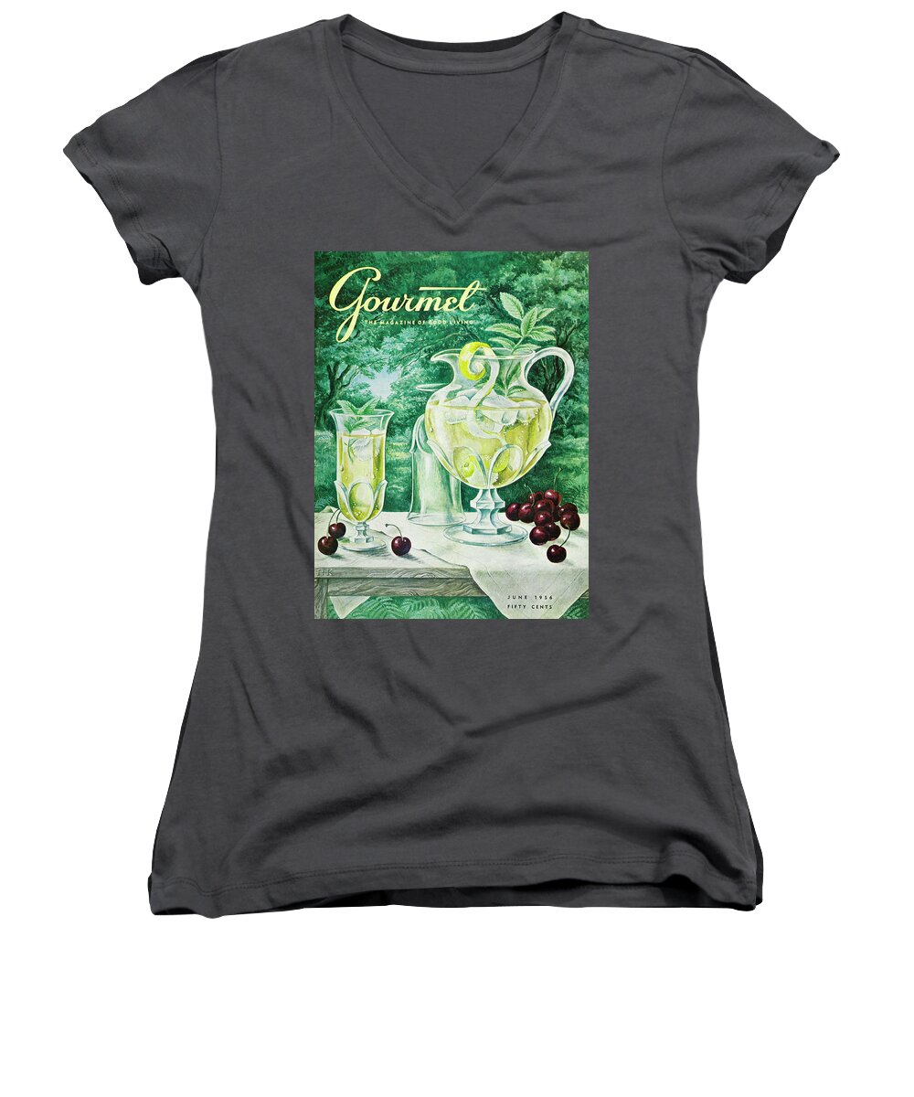 Food Women's V-Neck featuring the photograph A Gourmet Cover Of Glassware by Hilary Knight
